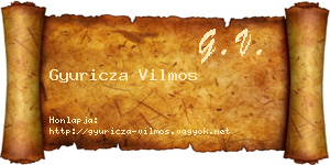 Gyuricza Vilmos névjegykártya